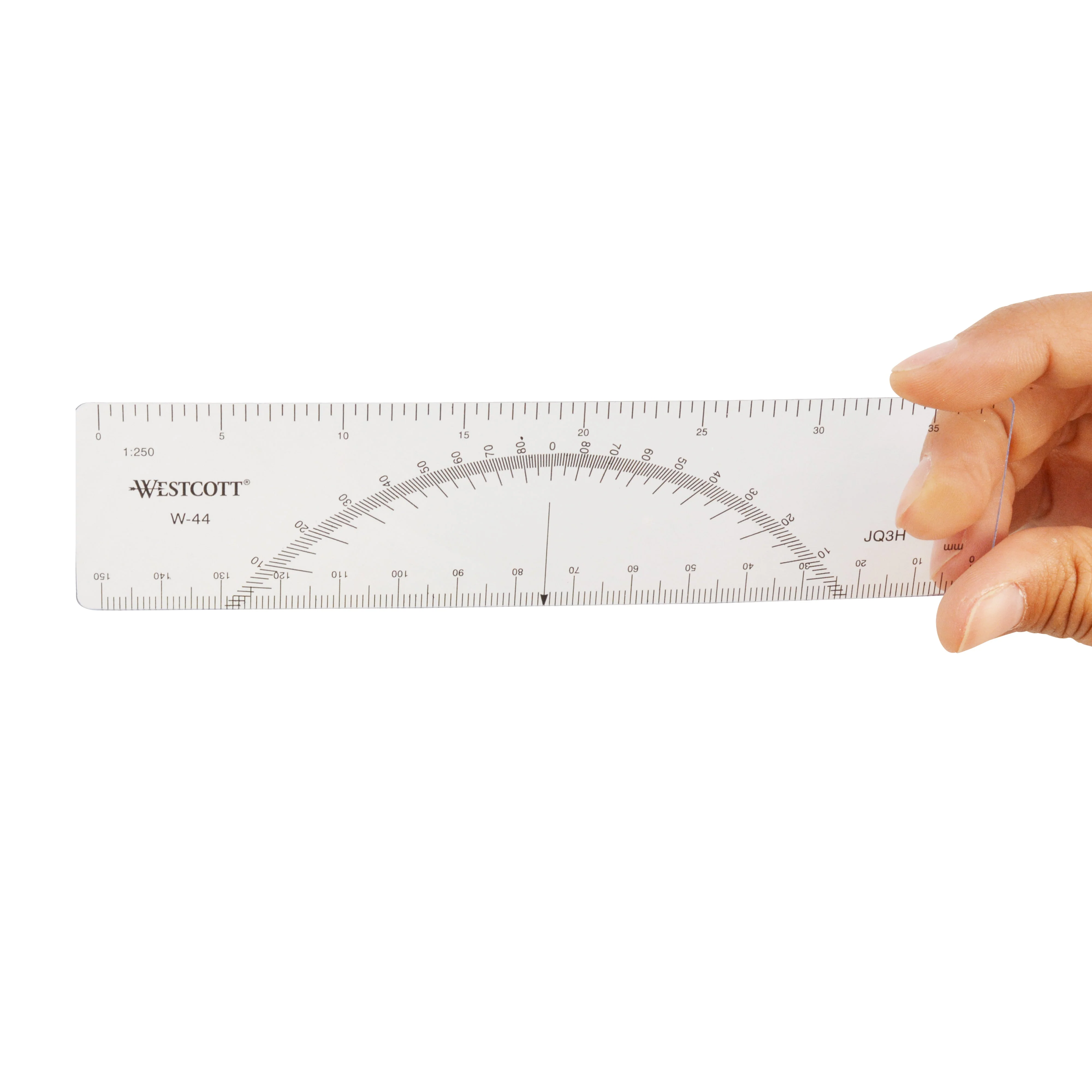 Westcott Protractor Ruler, 6", Transparent (W-44) - Image 2