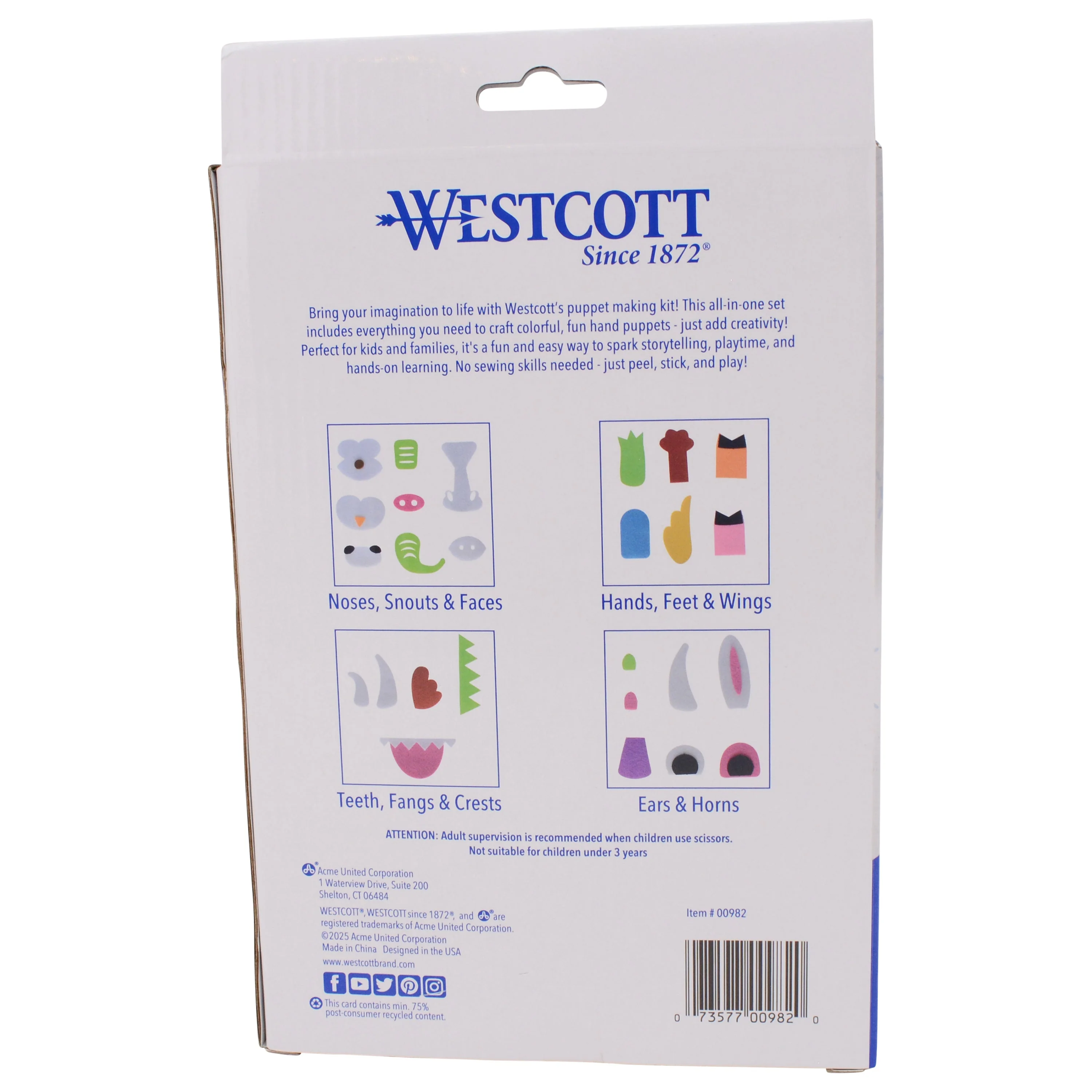 Westcott Puppet Making Kit for Kids, 6 Project Sets (00982-PARENT) - Image 4