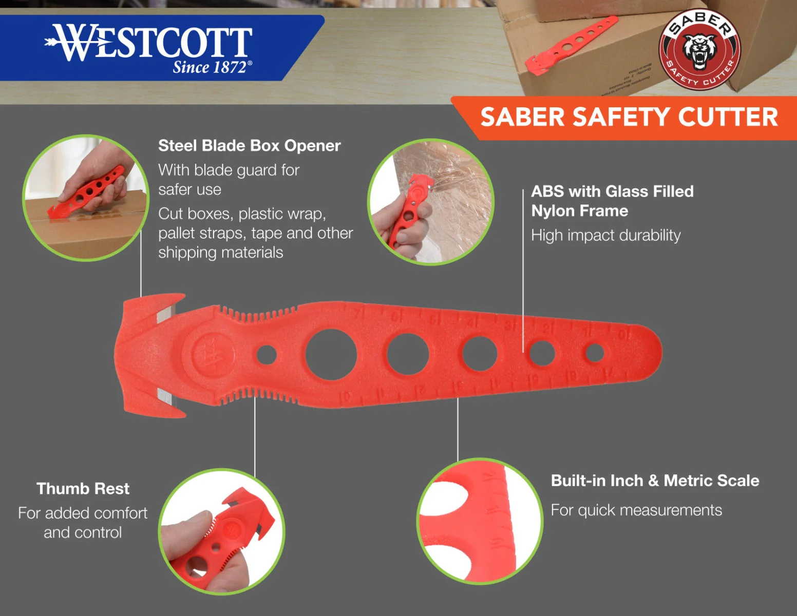 Westcott Saber Safety Cutter Red Bulk 50pk - Image 5