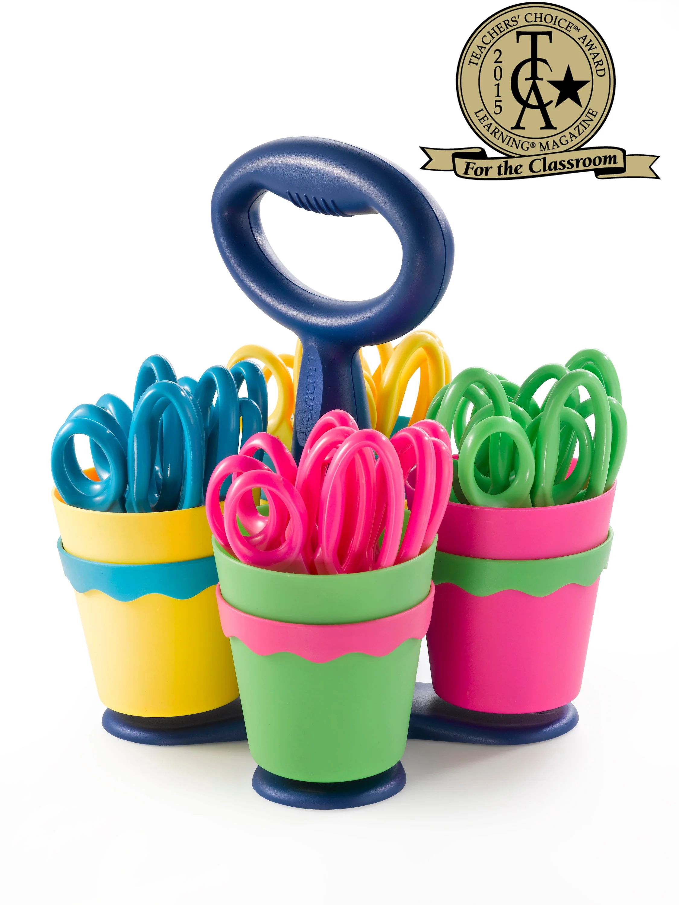 Westcott School Scissor Caddy and Kids Scissors With Anti-microbial Protection, 24 Scissors and 1 Caddy, 5-Inch Blunt (14756) - Image 16