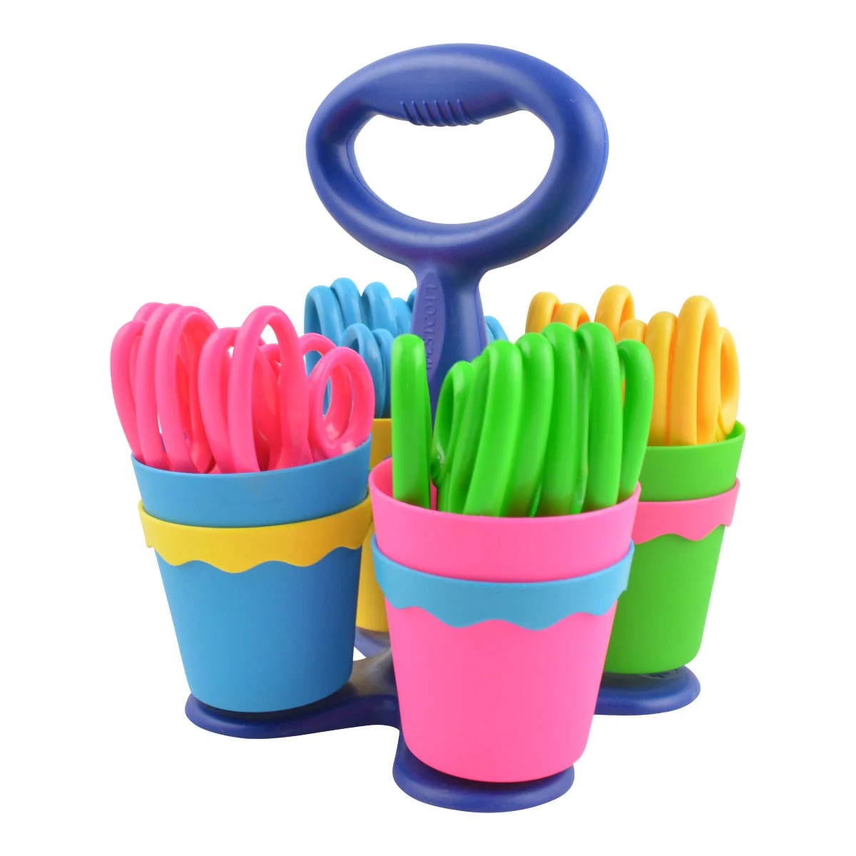 Westcott School Scissor Caddy and Kids Scissors With Anti-microbial Protection, 24 Scissors and 1 Caddy, 5-Inch Blunt (14756) - Image 8