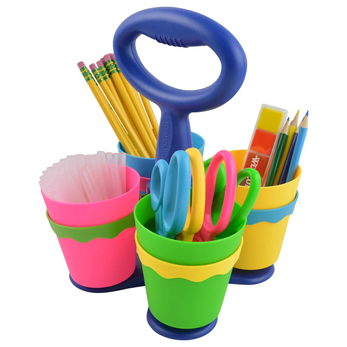 Westcott School Scissor Caddy with 24 Pointed 5" Kids Scissors with Anti-Microbial Protection (14755) - Image 13