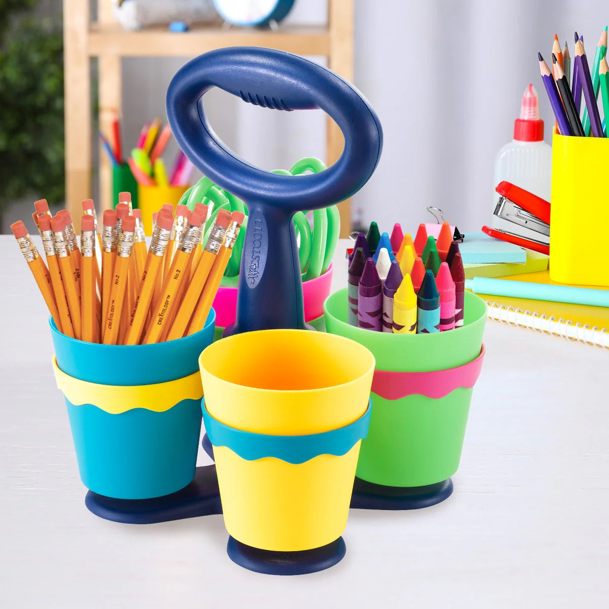 Westcott School Scissor Caddy with 24 Pointed 5" Kids Scissors with Anti-Microbial Protection (14755) - Image 7