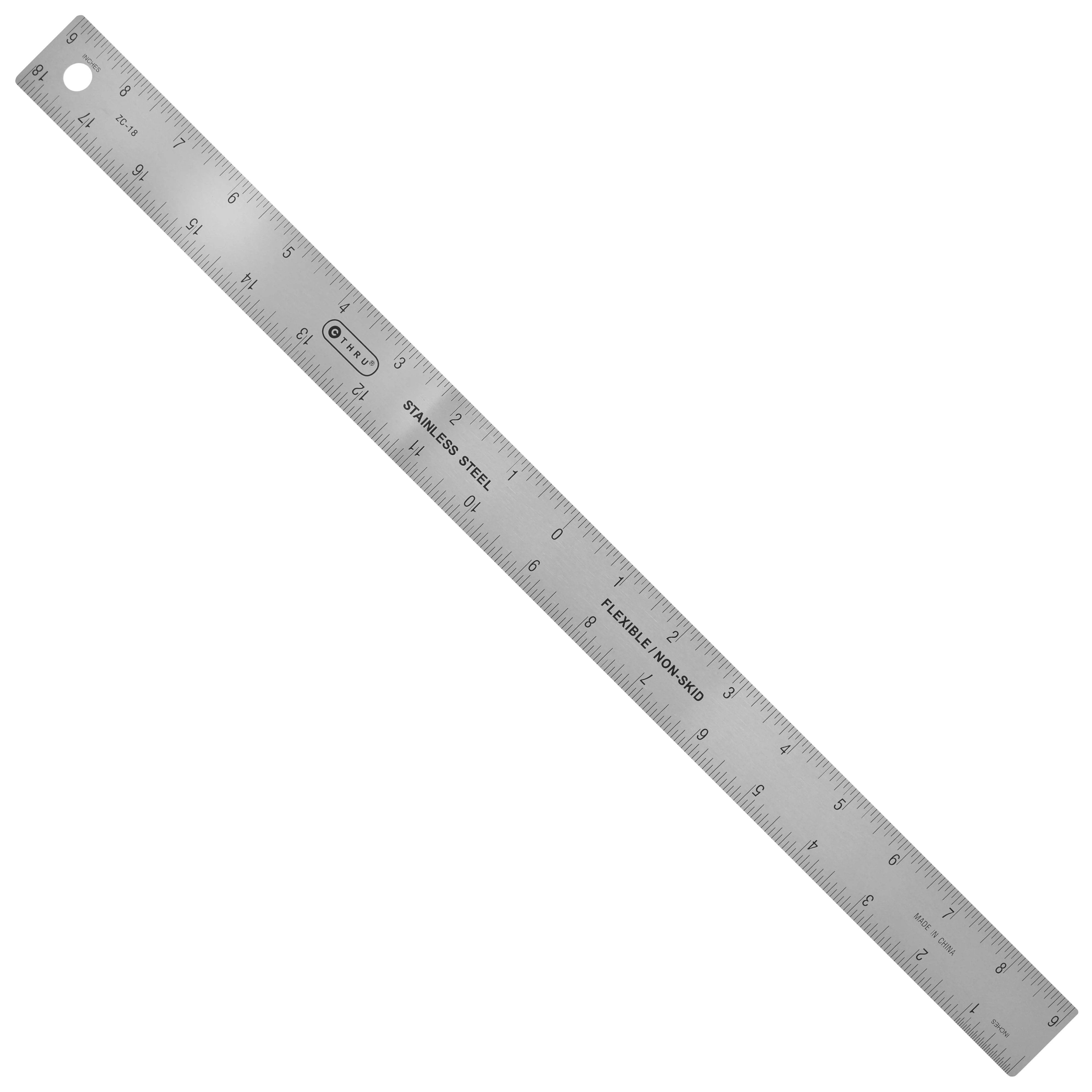 Westcott Stainless Steel Ruler, Zero Center, 18" (ZC-18)