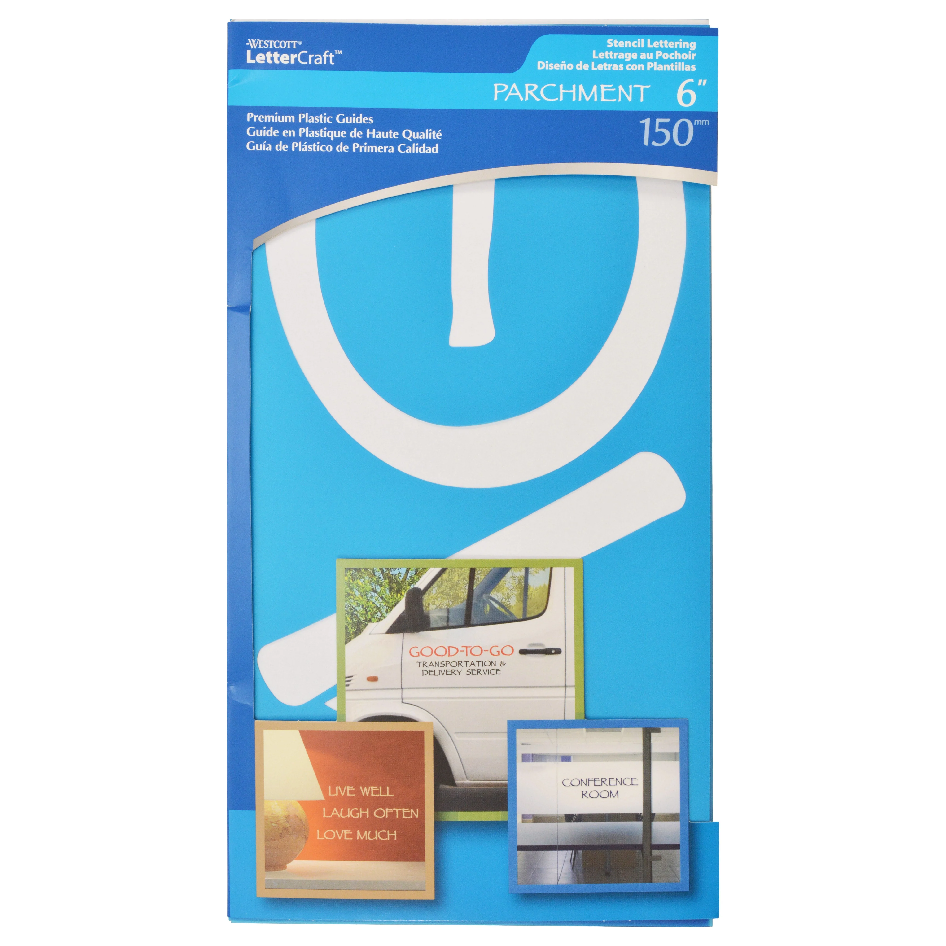 Westcott LetterCraft Reusable Plastic Stencil, 6-Inch, Papyrus (15810) - Image 3