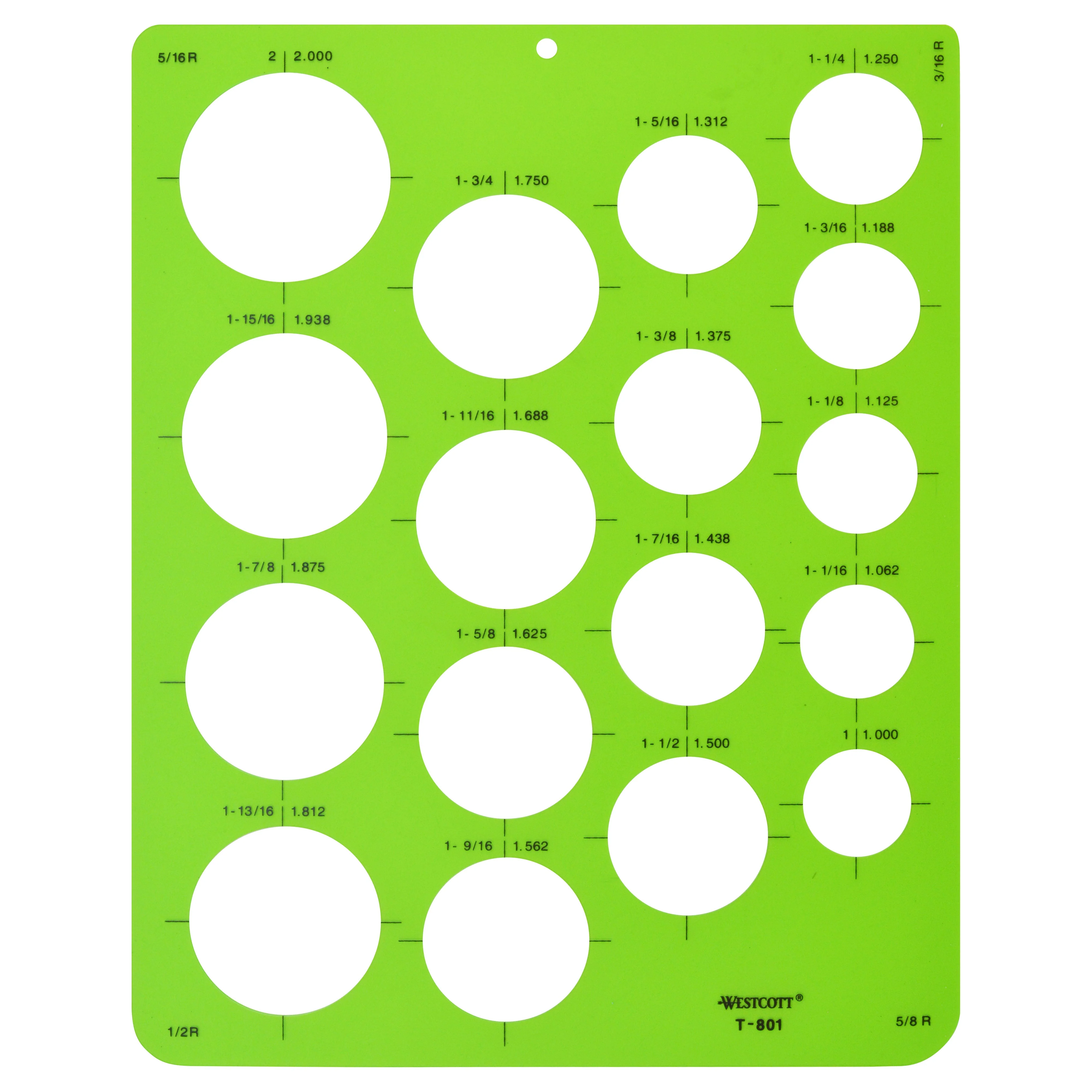 Westcott Technical Circles Drawing Template (T-801) - Image 3