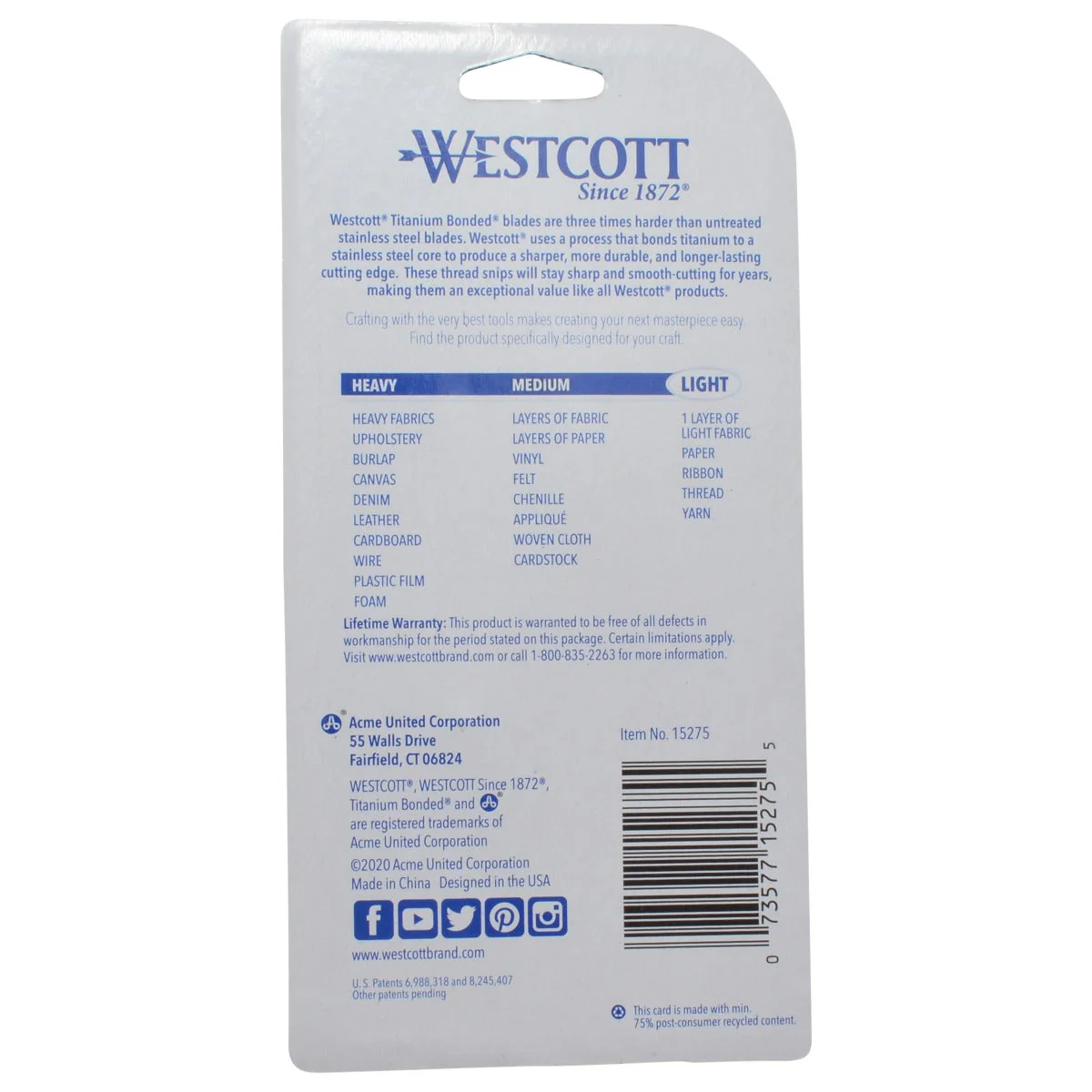 Westcott Titanium Bonded Craft Snips, 4", Thread Snips (15275) - Image 3