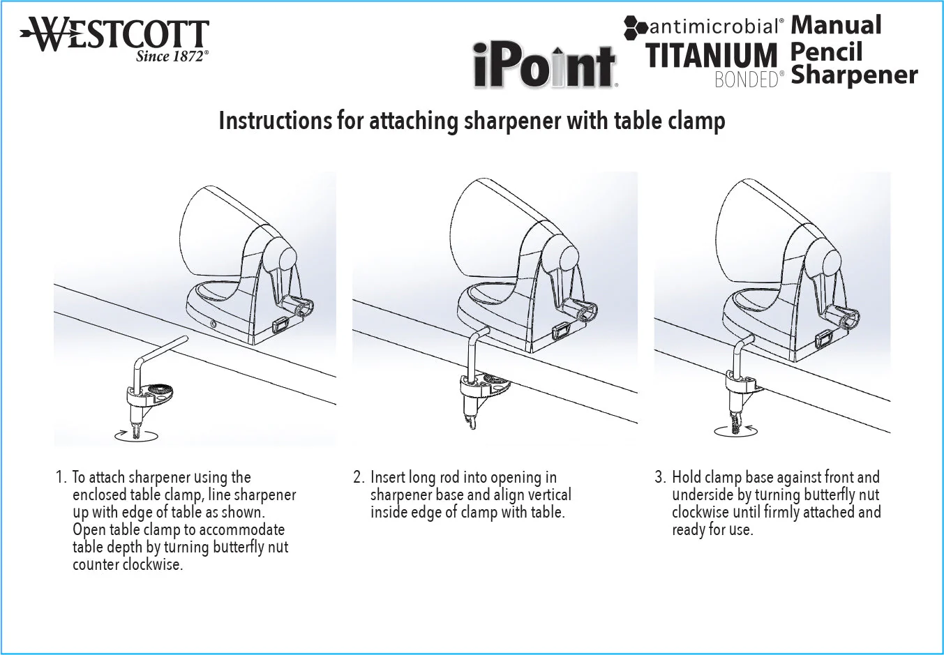 Westcott Titanium Bonded Hand Crank Pencil Sharpener (16549) - Image 5