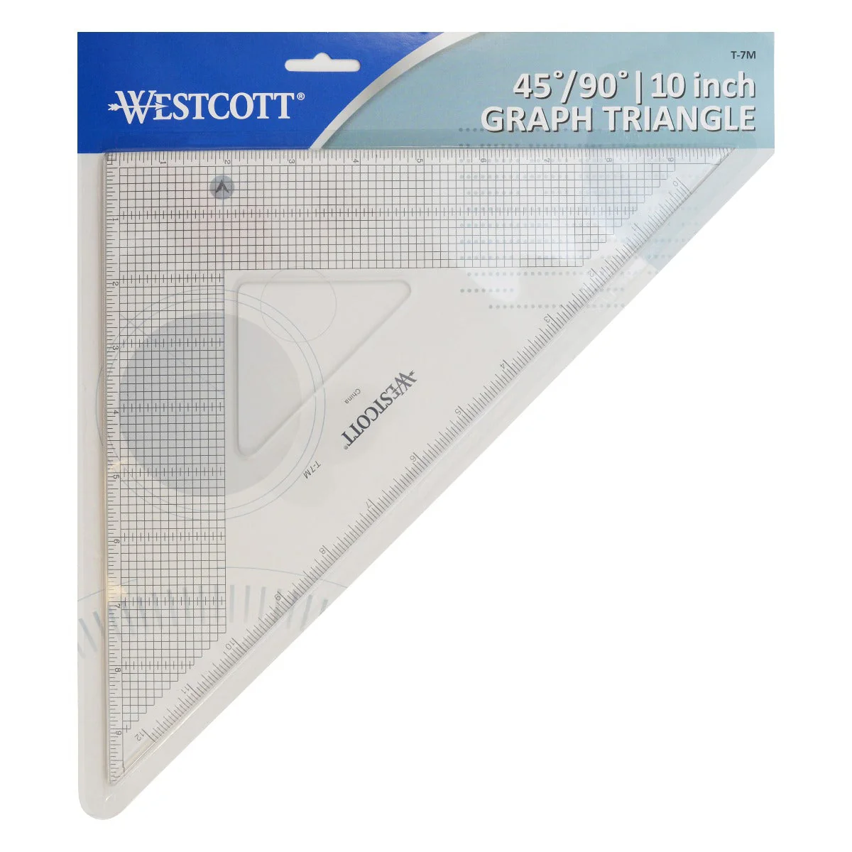 Westcott Grid Triangle, 10", 45/90 Degree, Transparent (T-7M) - Image 2