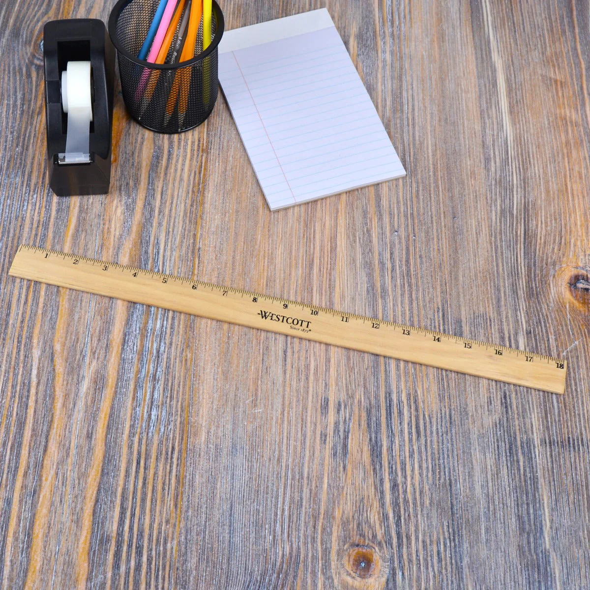 Westcott Wood Ruler with Single Metal Edge, 18" (05018) - Image 4