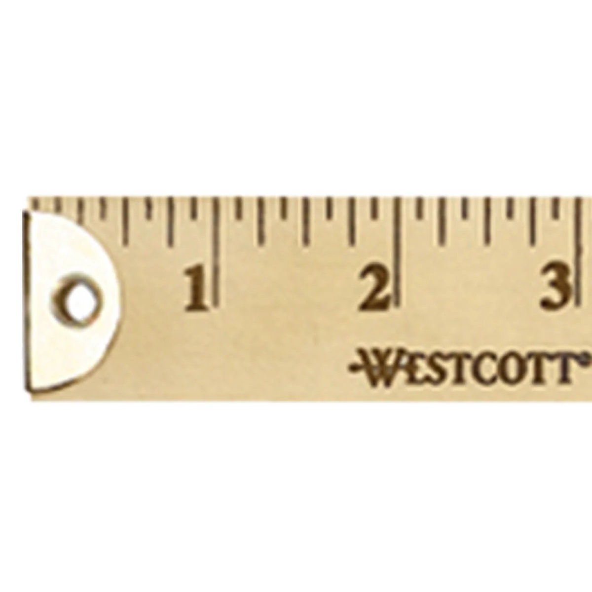 Westcott Wooden Yardstick with Hang Hole and Brass Ends, Clear Lacquer Finish (10425) - Image 4