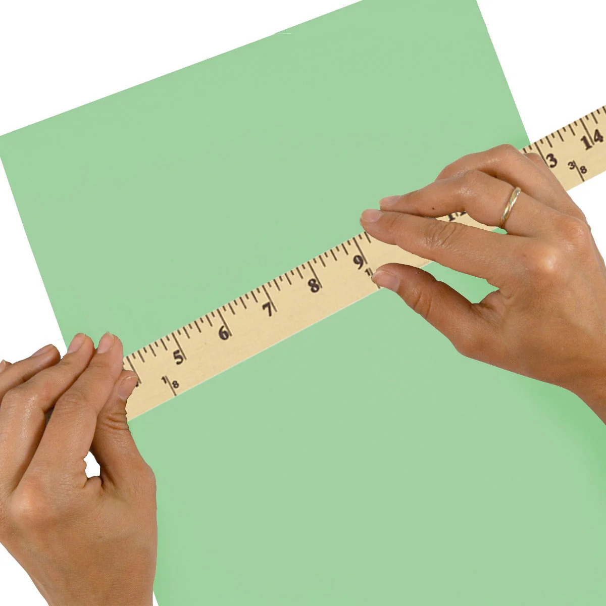 Westcott Wooden Yardstick with Hang Hole and Brass Ends, Clear Lacquer Finish (10425) - Image 7